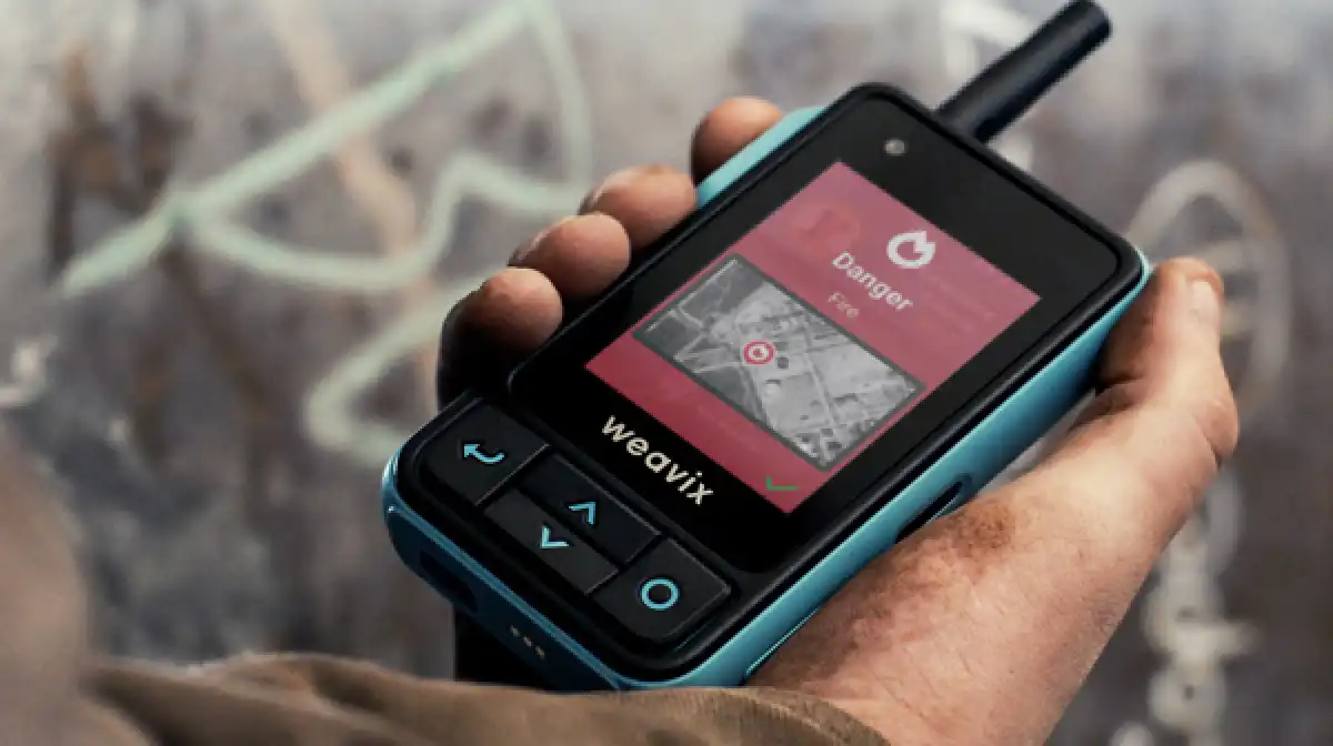 A Walt Smart Radio displays a mass alert for danger from fire, one of many safety ideas for the workplace