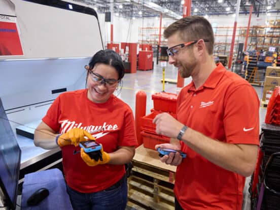 Milwaukee tool frontline workers using the Walt Smart Radio