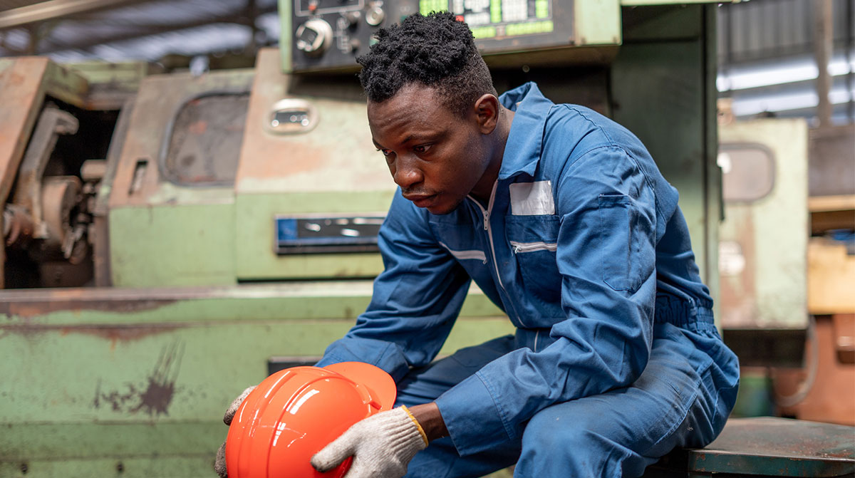 Frustrated worker