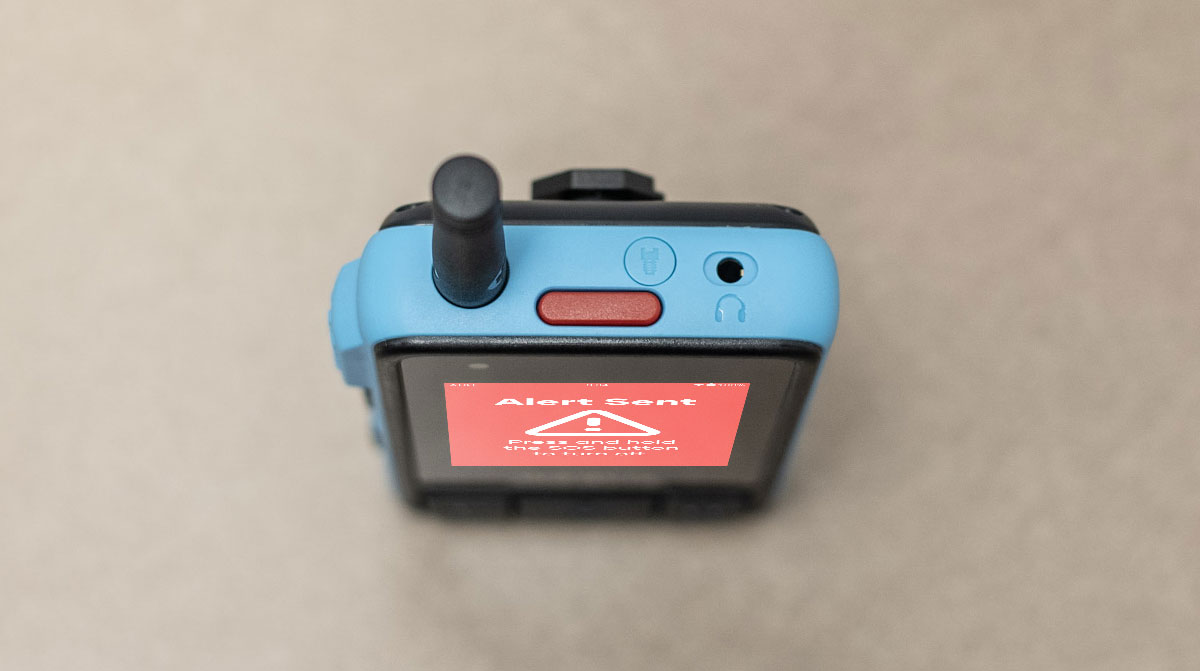 Man down button on a Walt Smart Radio