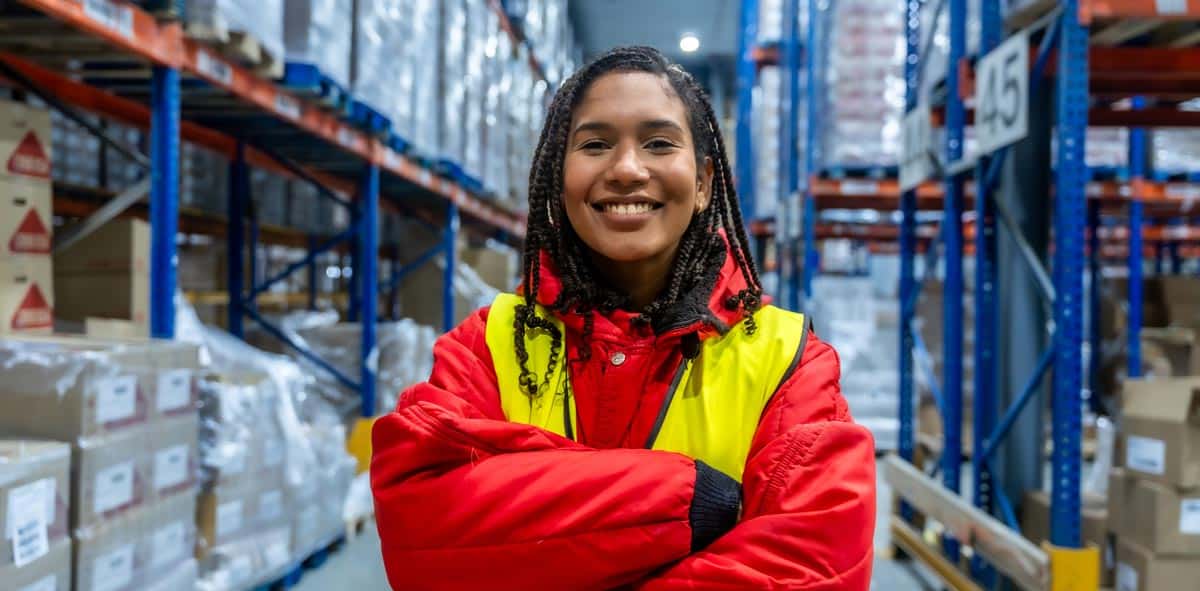 Frontline worker in a warehouse