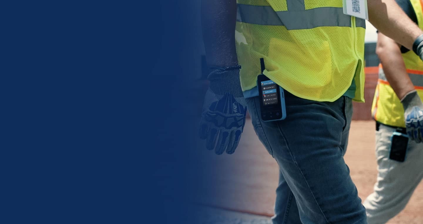 Construction workers with the Walt Smart Radio