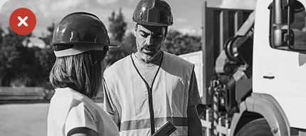 Frontline workers talking