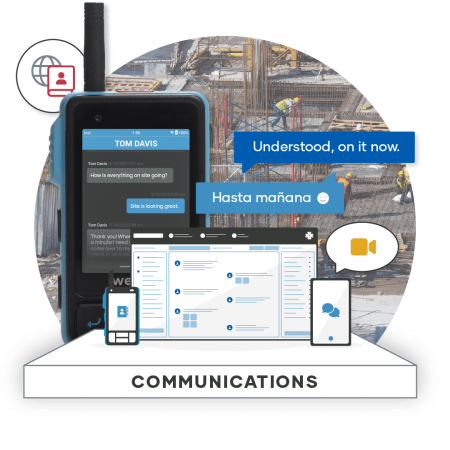 walt smart radio showing communication capabilities in construction